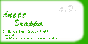 anett droppa business card